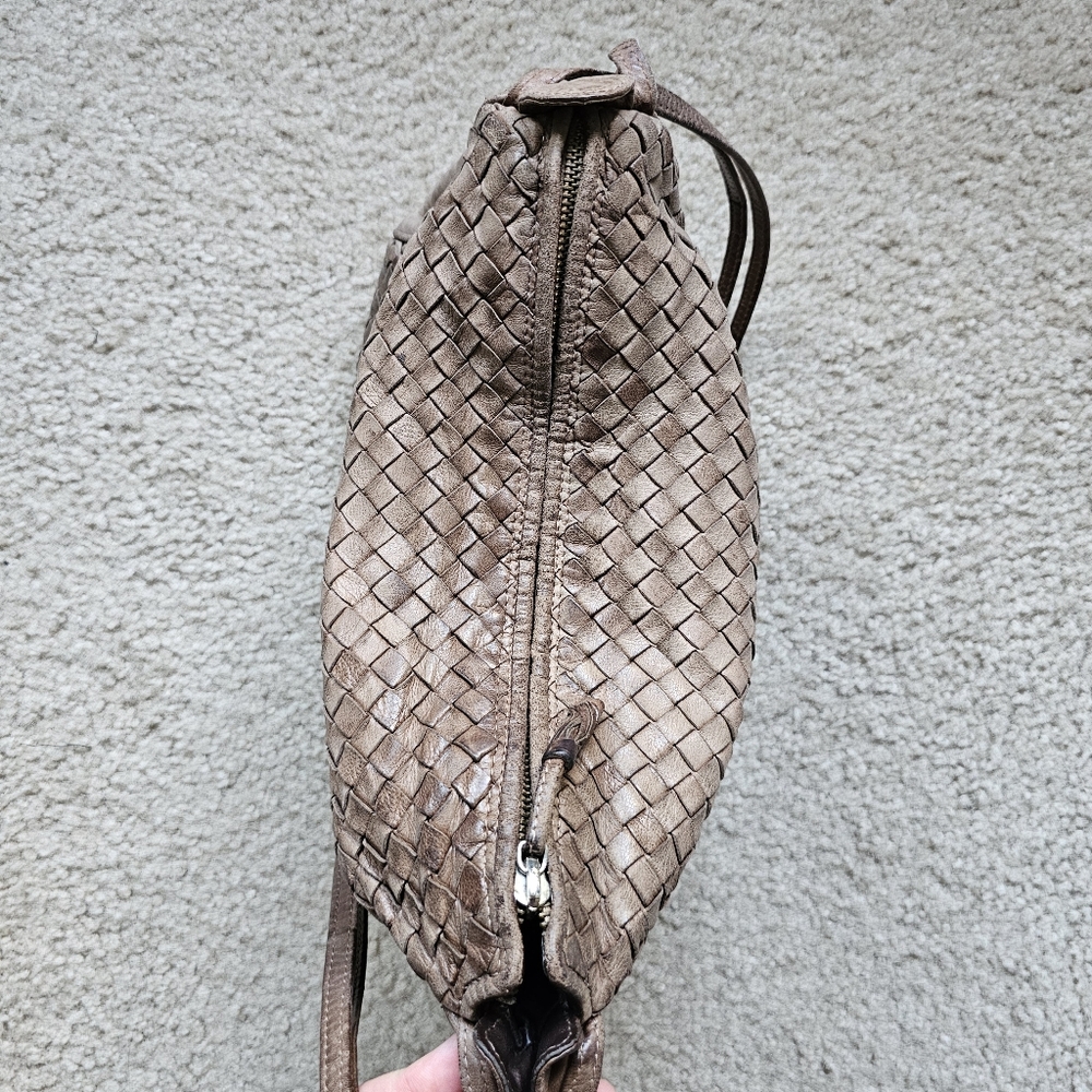 Bottega Veneta Intrecciato genuine leather suede woven slouch hobo handbag brown - Picture 9 of 16